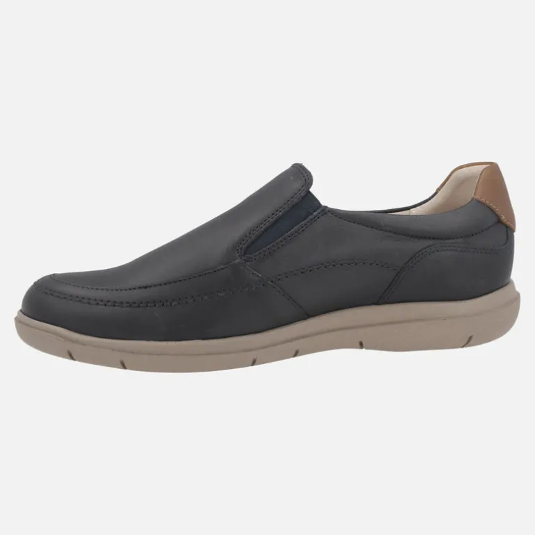 Mocasines de nobuck engrasado azul marino con elásticos Duna