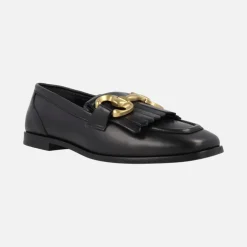 Mocasines de piel Alpe New Roma con detalle de flecos y adorno metálico