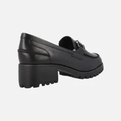 Mocasines de piel con adorno metálico y piso track