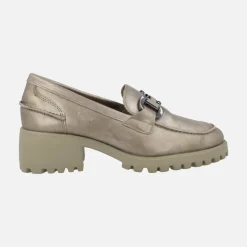Mocasines de piel con adorno metálico y piso track