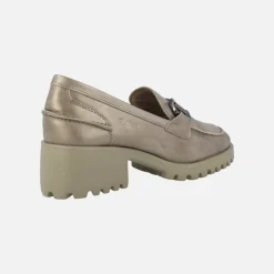 Mocasines de piel con adorno metálico y piso track