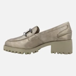 Mocasines de piel con adorno metálico y piso track