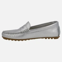Mocasines de piel con antifaz y piso de goma