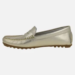Mocasines de piel con antifaz y piso de goma