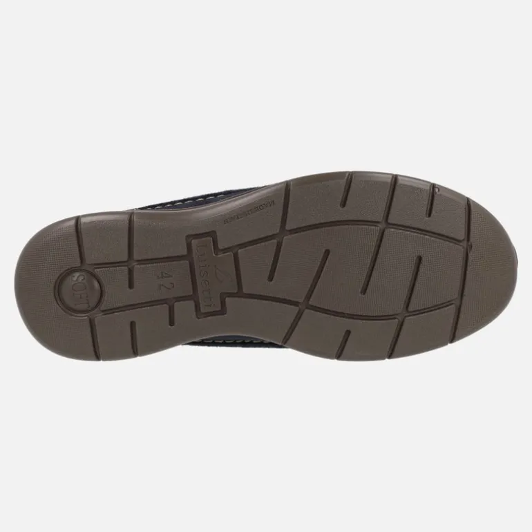 Mocasines de piel en azul marino con elásticos laterales