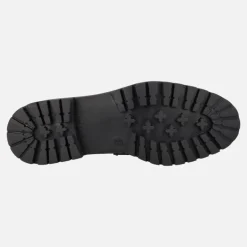 MOCASINES DE piel negra MILITARE CON FORRO BORREGUILLO Y ADORNO METÁLICO