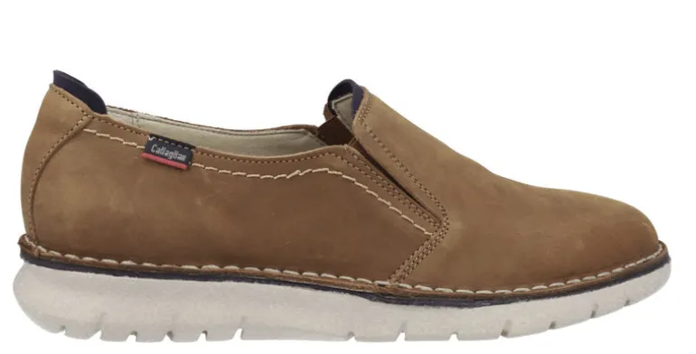 Mocasines de piel nobuck cuero con elásticos laterales
