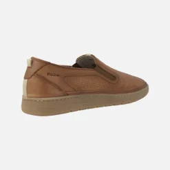 Mocasines de piel para hombre con picados y elásticos laterales