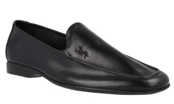 Mocasines de piel para hombre con piso fino de goma