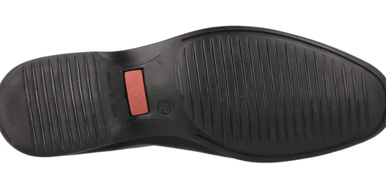 Mocasines de piel para hombre con piso fino de goma