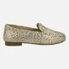 Mocasines de piel trenzada color oro