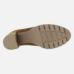 Mocasines de serraje con antifaz tacón alto y plataforma