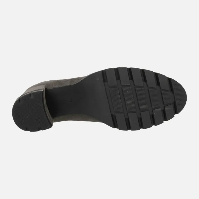 Mocasines de serraje con antifaz tacón alto y plataforma