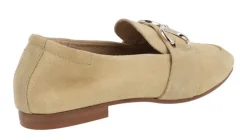 Mocasines de serraje para mujer con adorno metálico