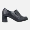 Mocasines de tacón con antifaz en combinado azul marino