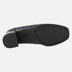 Mocasines de tacón con antifaz en combinado azul marino