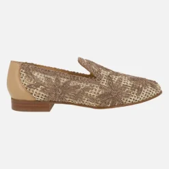 Mocasines de tejido trenzado con detalle de flores