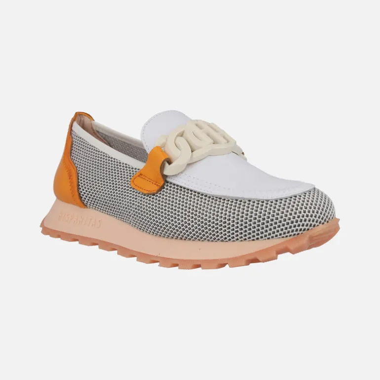Mocasines Hispanitas sport en combinado de piel y rejilla
