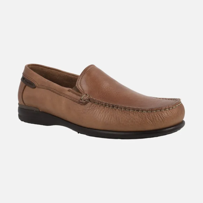 Mocasines marrones de piel para hombre Fluchos con piso Extralight