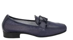 Mocasines multimaterial con adorno para mujer