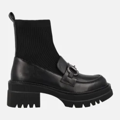 Mocasines negros con calcetín y piso track B079-H227