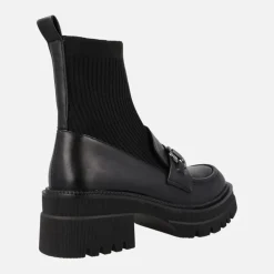 Mocasines negros con calcetín y piso track B079-H227