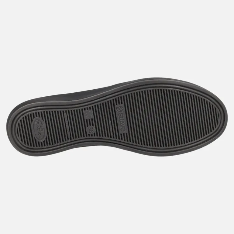 Mocasines negros confort con elásticos laterales Leyland