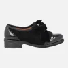 Mocasines negros de ante y charol con lazo de terciopelo Yane