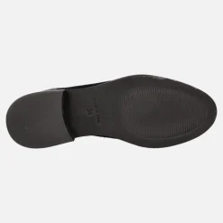 Mocasines negros de ante y charol con lazo de terciopelo Yane