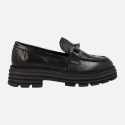 Mocasines negros de piel Noela con adorno metálico