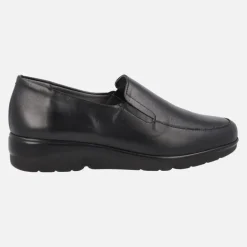 Mocasines negros de piel con elásticos laterales