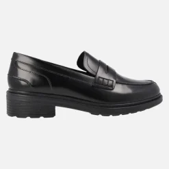 Mocasines negros de piel antik con antifaz Walk Pleasure Mujer de Geox