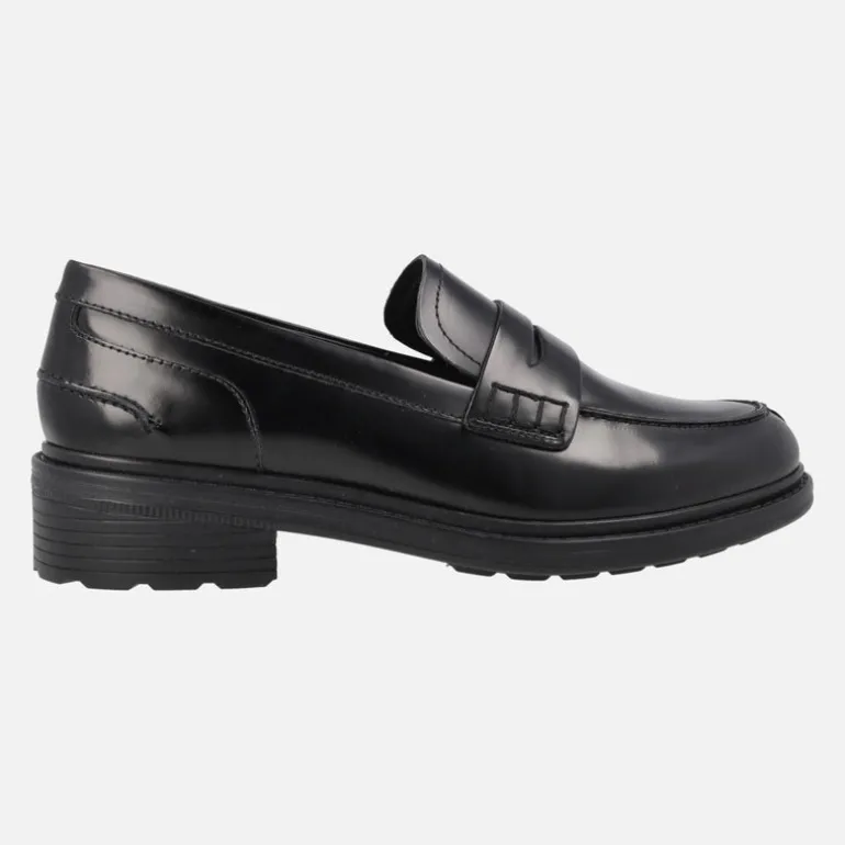 Mocasines negros de piel antik con antifaz Walk Pleasure Mujer de Geox