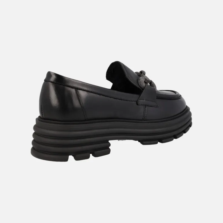 Mocasines negros de piel Noela con adorno metálico