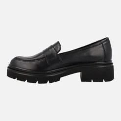 Mocasines negros de piel con antifaz