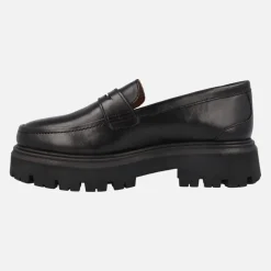 Mocasines negros de piel con piso track Gioseppo Steinnes para mujer