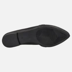 Mocasines negros de piel con borlas para mujer