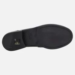 Mocasines negros de piel florentik para mujer con adorno de antifaz