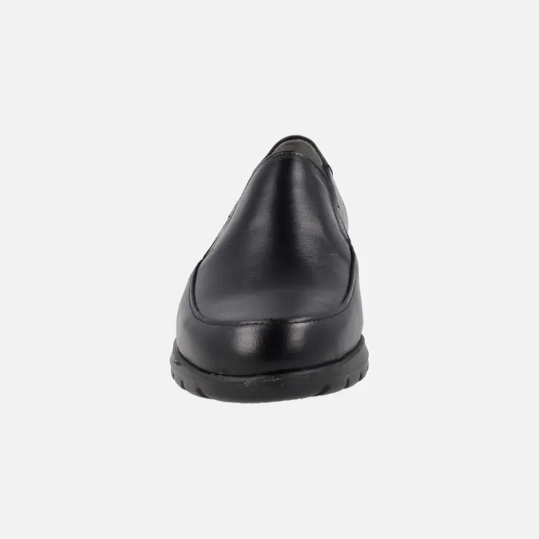 Mocasines negros de piel con elásticos y piso Extra light