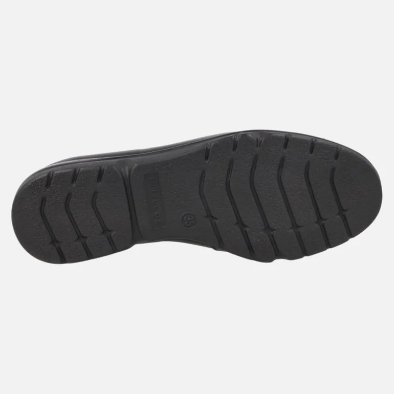 Mocasines negros de piel con elásticos laterales