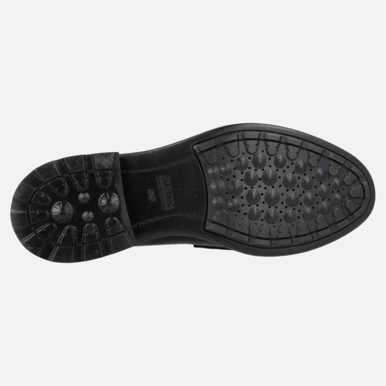 Mocasines negros de piel antik con antifaz Walk Pleasure Mujer de Geox
