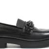 Mocasines negros para mujer con cadena Magda