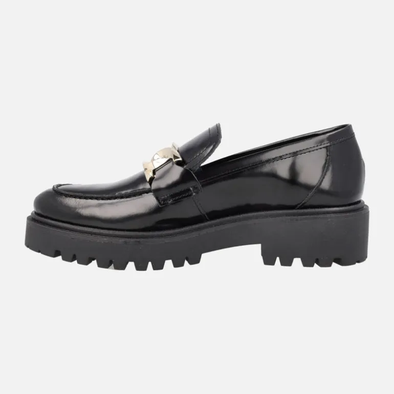 Mocasines para mujer en piel florentik con cadena y piso track
