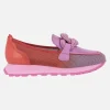 Mocasines Sport Loira multimaterial con adorno de eslabones violet rojo