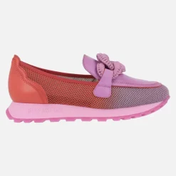 Mocasines Sport Loira multimaterial con adorno de eslabones violet rojo