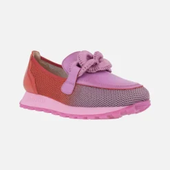 Mocasines Sport Loira multimaterial con adorno de eslabones violet rojo