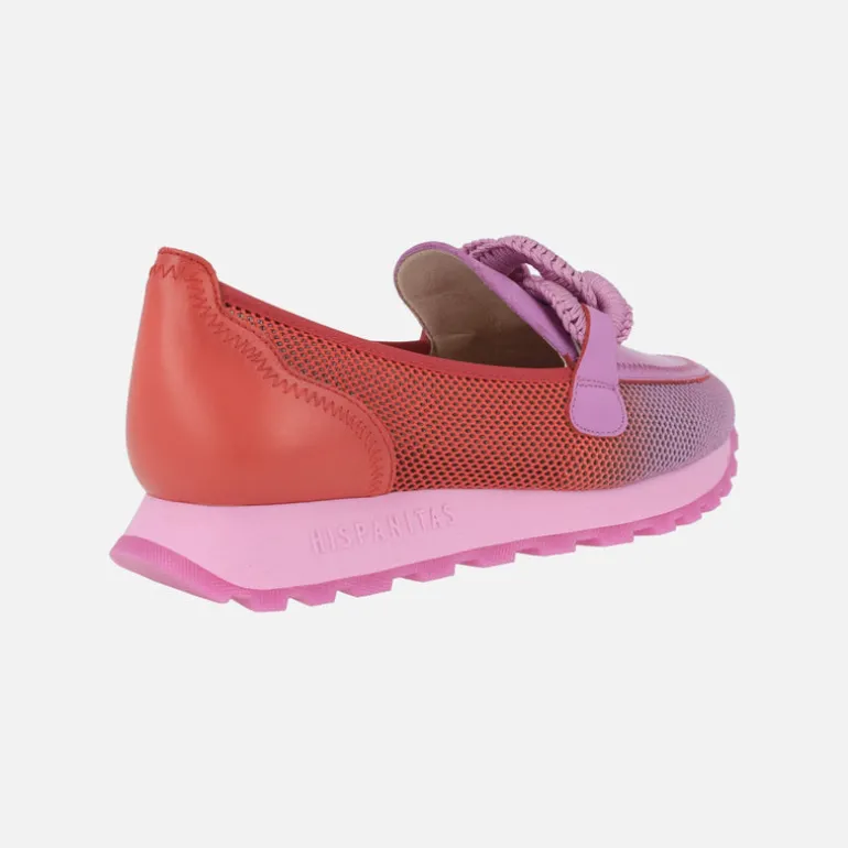 Mocasines Sport Loira multimaterial con adorno de eslabones violet rojo