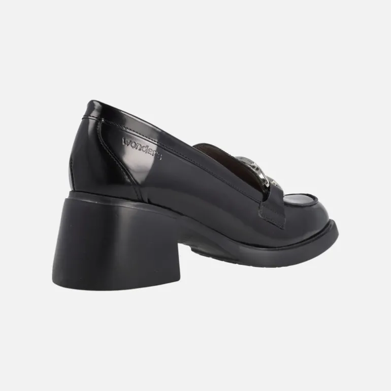 Mocasines Wonders Fly Kimba en florentik negro con adorno metálico