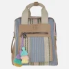 Mochilas en tejido multicolor con adorno de borlas