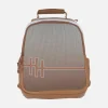 Mochilas Hispanitas en combinado cuero y blanco